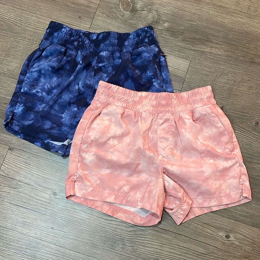 Girls Old Navy Active Pink/Blue Tie-dye Shorts - S (6-7)